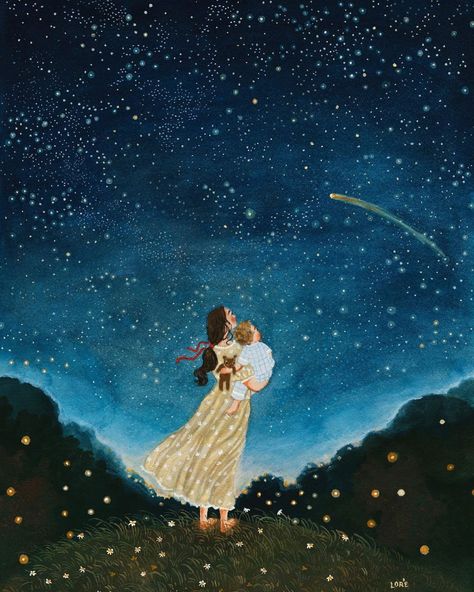 Loré Pemberton Lore Pemberton, Motherhood Illustration, Second Star To The Right, Conscious Awareness, Mother Art, Cottage Art, Print Calendar, Hopes And Dreams, Lucky Day