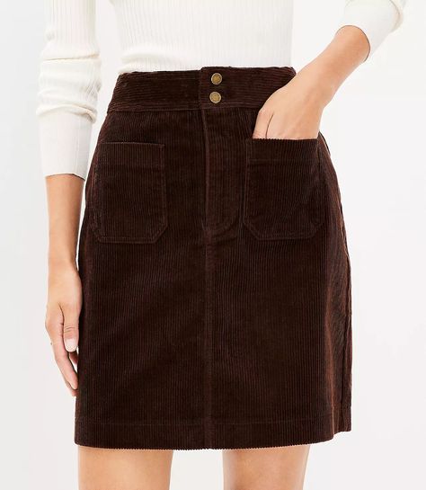 35542148 Iced Espresso, Corduroy Skirt Outfit, Pocket Skirt, Tights And Boots, Fall Winter Wardrobe, Corduroy Skirt, Casual Work Outfits, Fall Skirts, Trendy Clothes For Women