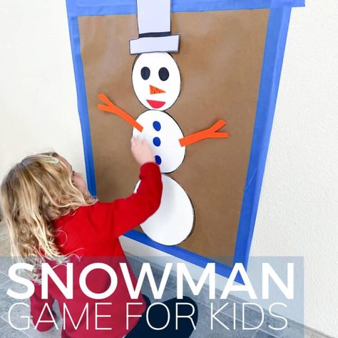 Build a Snowman Winter Movement Game - Toddler Approved Build A Snowman Game, Snowman Accessories, Snowman Games, Draw A Snowman, Snowmen Activities, Winter Play, Kids Moves, House No, Build A Snowman