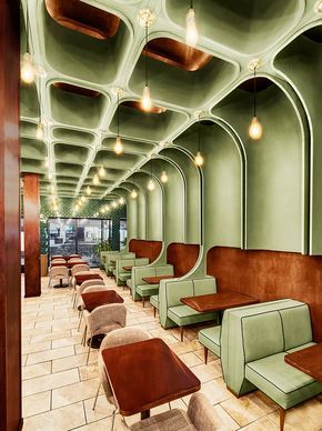 Diner Aesthetic, Café Design, Interior Design Minimalist, 카페 인테리어 디자인, Boho Interiors, Design Hotel, Green Interiors, Restaurant Interior Design, Hospitality Design