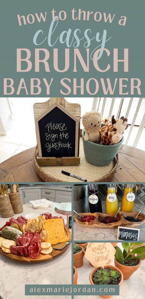 Baby Shower Ideas. The best baby shower brunch ideas for throwing an amazing and classy baby shower for the mom to be in your life. Sharing everything from decorations, food, outfit ideas, invitations, games, and more - this brunch theme baby shower will be perfect to celebrate a little boy or girl on the way! Brunch Baby Shower Ideas, Baby Shower Brunch Ideas, Shower Brunch Ideas, Classy Brunch, Classy Baby Shower, Baby Shower Menu, Couples Baby Showers, Brunch Drinks, Baby Shower Brunch