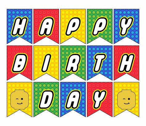 Happy Birthday LEGO Banner Printable Lego Cake Topper Printable Free, Lego Themed Birthday Party Decoration Free Printable, Lego Cake Topper Birthday Free Printable, Lego Banner Printable Free, Lego Party Free Printables, Lego Happy Birthday Banner, Lego Birthday Party Decorations Free Printable, Lego Font Free Download, Lego Birthday Banner Printable Free