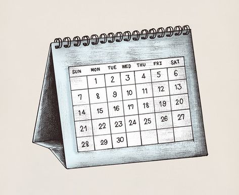 Hand-drawn blue desk calendar illustration | free image by rawpixel.com Calendar Sketch, Desk Calendar Illustration, Diy Birth Announcement, Hospital Cartoon, Bday Background, Calendar Logo, Calendar Doodles, Calendar Illustration, Blue Calendar