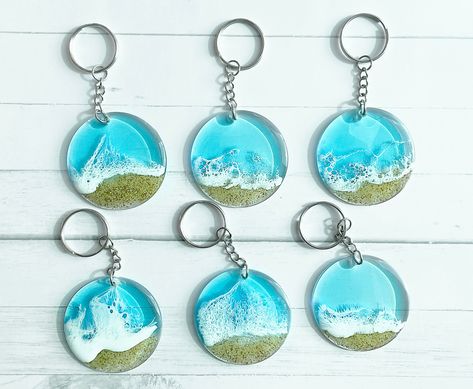 Ocean Keychain, Life Gifts, Ocean Theme Birthday, Beachy Stuff, Blue Keychain, Nickel Plating, Epoxy Resin Crafts, Wall Decor Design, Ocean Lover