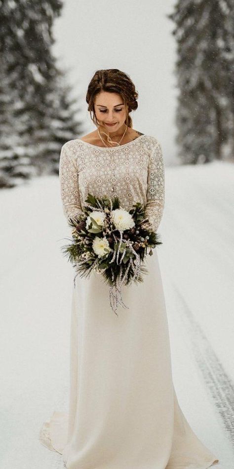 Impeccable Winter Wedding Dresses ★ #bridalgown #weddingdress Winter Wedding Dress With Sleeves, Flapper Wedding Dresses, Winter Wedding Cakes, Solstice Wedding, Christmas Wedding Dresses, Winter Wedding Dresses, Winter Wedding Gowns, Blue Wedding Gowns, Pink Wedding Gowns