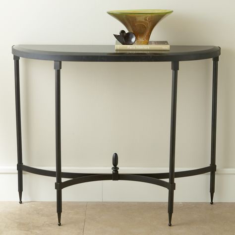 Global Views Fluted Iron Console Table with Granite Top Fluted Console, Extreme Makeover Home Edition, China Beach, Iron Console, Iron Console Table, Granite Tops, Global Views, Black Granite, Round House