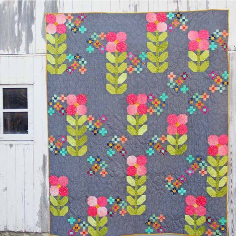 Walk in the Park Quilt PDF Pattern - V and Co. by Vanessa Christenson Witch Quilt, Long Arm Quilting Machine, Laundry Basket Quilts, Quilting Notions, Flower Quilts, Purple Daisy, Flower Quilt, Fabric Kit, Quilt Binding