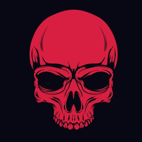 Red skull | Premium Vector #Freepik #vector #logo #vintage #hand #nature Skull Face Tattoo, Skull Ideas, Photoshop Resources, Skull Logo, Skull Painting, Creative Profile Picture, Red Skull, Face Tattoos, Skull Face