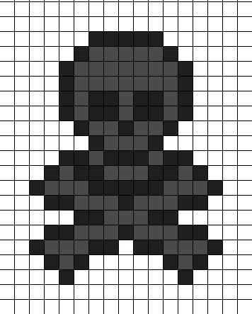 Crow Pixel Art, Witchy Pixel Art, Emo Pixel Art, Grunge Pixel Art, Black Pixel Art, Gothic Pixel Art, Goth Pixel Art, Graph Crochet, Easy Pixel Art