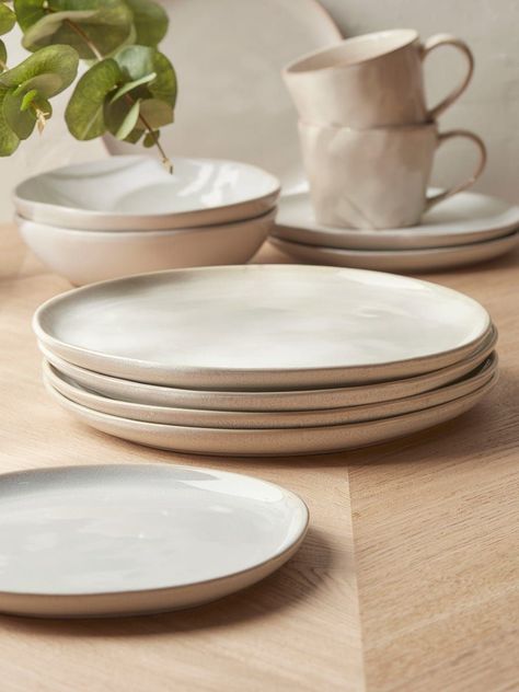 Four Clea Dinner Plates Kitchen Bowls Set, Dinnerware Aesthetic, Scandinavian Kitchenware, Aesthetic Tableware, Dinner Sets Dinnerware, Aesthetic Plates, Plates Aesthetic, Stone Dinnerware, Dishes Aesthetic