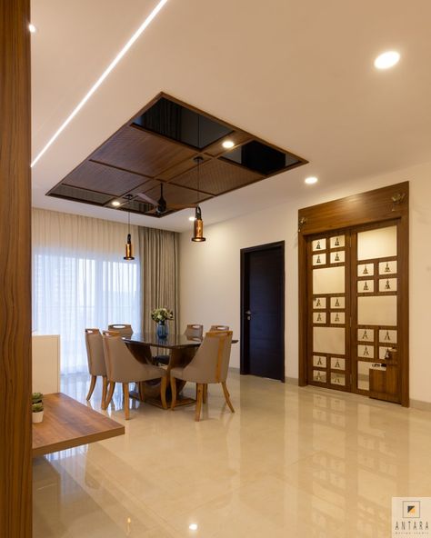 Dining Room Ceiling Design, Simple False Ceiling Design, Wooden Ceiling Design, Simple Ceiling Design, False Ceiling Designs, False Ceiling Living Room, Interior Ceiling Design, Home Hall Design, Dining Room Ceiling