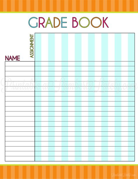 I love this bright and colorful 2017-2018 printable teacher planner! It has so many useful pages, like a grade tracker, weekly/monthly calendars, lesson plans, and small group tracker (all with pretty bright & colorful striped backgrounds). The best part is this template is free! Grade Book Printable, Free Teacher Binder, Free Lesson Planner, Grade Book Template, Teacher Grade Book, Editable Teacher Planner, Teacher Planner Templates, Lesson Plan Book, Grade Tracker