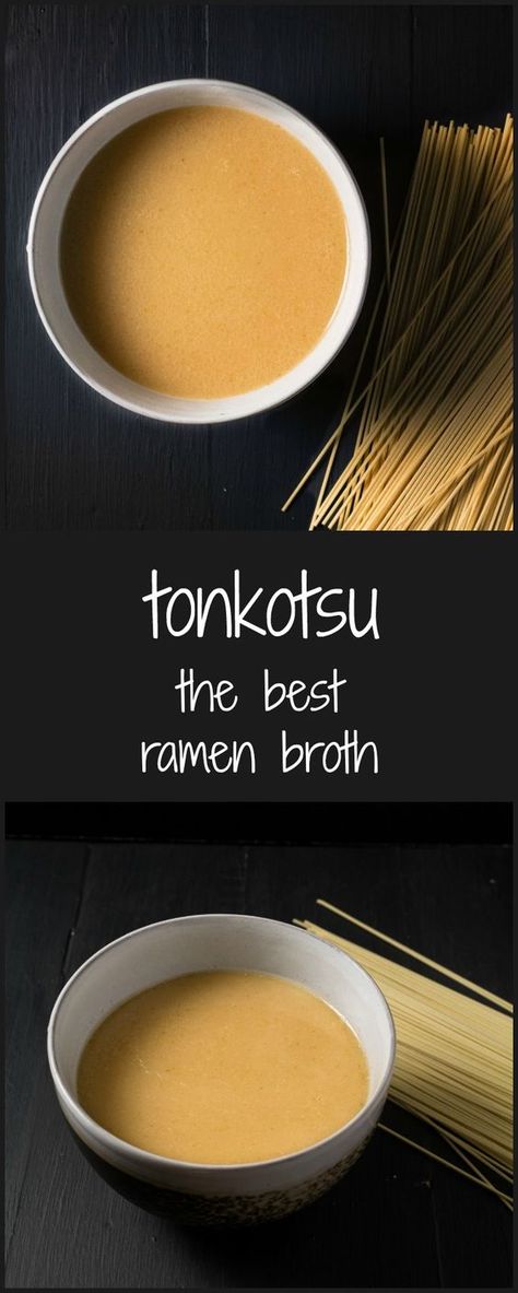 Make this tonkotsu broth for the best ramen ever. Chilled Soups, Tonkotsu Broth, Ramen Broth, Best Ramen, Tonkotsu Ramen, Homemade Ramen, Ramen Restaurant, Ramen Soup, Asian Soup