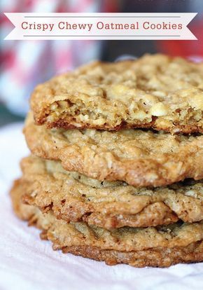 These Crispy Chewy Oatmeal Cookies are the perfect combination. Crispy around the edges and chewy in the middle. Crispy Oatmeal Cookies, Chewy Oatmeal Cookies, The Best Oatmeal, Cookies And Cups, Best Oatmeal Cookies, Oatmeal Raisin Cookies Chewy, Oatmeal Cookies Chewy, Crispy Cookies, Oat Cookies