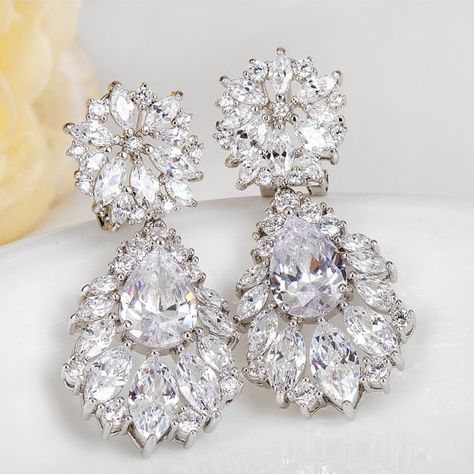 Chandelier earrings Bridal jewelry Vintage wedding Wedding earrings Crystal drop earring Swarovski crystal earrings  Rhinestone earrings Silver Earrings Wedding, Wedding Earrings Chandelier, Long Bridal Earrings, Rose Gold Bridal Earrings, Flower Girl Necklace, Bridal Earrings Chandelier, Bridal Jewelry Vintage, Crystal Hair Accessories, Crystal Earrings Wedding