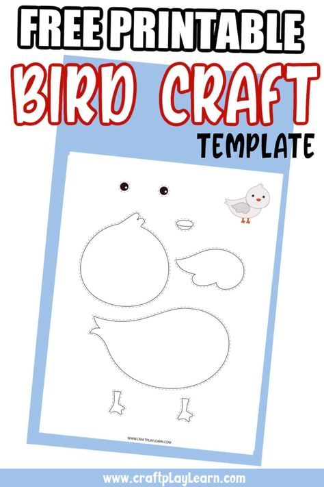 Fun Printable Bird Template For Kids - Craft Play Learn B Is For Bird Craft, Bird Crafts For Kids Easy, Bird Crafts For Kids, Bird Crafts Preschool, Jungle Animal Crafts, Bird Paper Craft, Zoo Crafts, Paper Plate Animals, Springtime Crafts