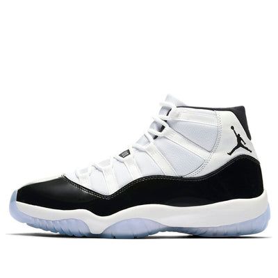 The Nike Air Jordan 11 "Concord" delivers luxury and chicness with its signature glossy patent leather outlining the upper. Embracing the white midsole is a layer of icy blue outsole, which gives a taste of simplicity. (SNKR/Heel/AJ11/Unisex/High Top/Basketball) Jordan Shoes 11, Jordans 11, Retro 11 Concord, Air Jordan 11 Concord, Jordan 11 Concord, Jordan 11s, Jordan Retro 11, Nike Air Jordan 11, Air Jordan 11 Retro