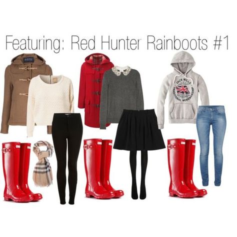 #casual #outfit #spring #outfits Red Rainboots Outfit Winter, Red Wellies Outfit, Red Hunter Boots Outfit Winter, Rainboots Outfit Winter, Red Hunter Boots Outfit, Rainboot Outfits, Red Rain Boots Outfit, Rainboots Outfit, Rain Boot Outfit