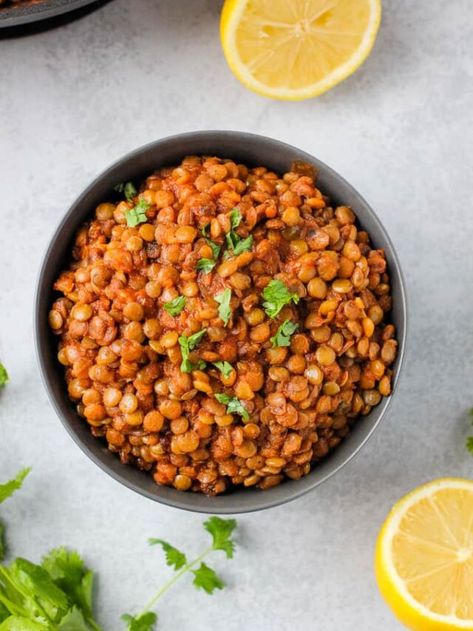 Simple Spiced Lentils Recipe - I Heart Vegetables Lentil Recipes Easy, Lentils Recipe, Spiced Lentils, Budget Friendly Dinner, Weekday Dinner, Lentil Soup Recipes, Lentil Recipes, Pantry Staples, Spice Recipes