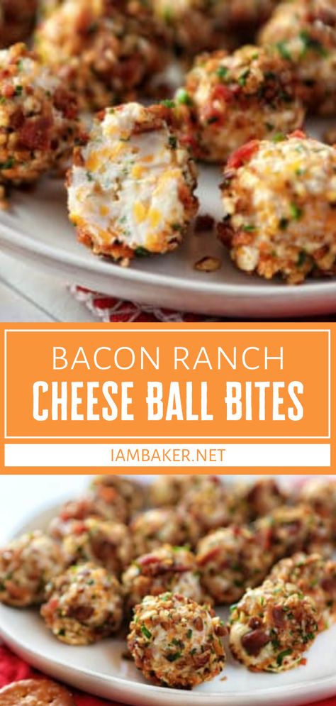 Bacon Cheeseball Recipes, Labor Day Food Ideas, Labor Day Food, Food Ideas Appetizers, Bacon Ranch Cheese Ball, Thanksgiving Recipes Appetizers, Ranch Cheese Ball, Cheese Ball Bites, Bacon Appetizers