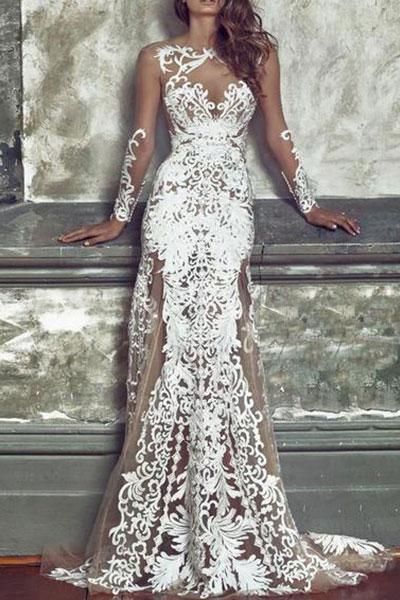 c5cc17e395d3049b03e0f1ccebb02b4ddesc40231385ri White Lace Maxi Dress, Maxi Dress Party, Lace Maxi Dress, Beautiful Wedding Dresses, White Maxi Dresses, Dream Wedding Dresses, Bridal Collection, Dress White, Wedding Gown