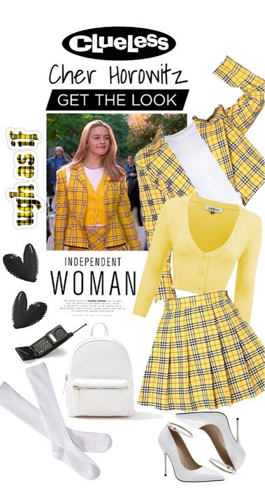 Cher Cluesses Outfits, Cher Horowitz Halloween Costume, Clulles Outfit, Halloween Costume Clueless, Outfits From Clueless, Cher From Clueless Costume, Cher Outfit Inspiration, Cher Horowitz Aesthetic Outfits, Cher Clueless Outfit Halloween Costumes