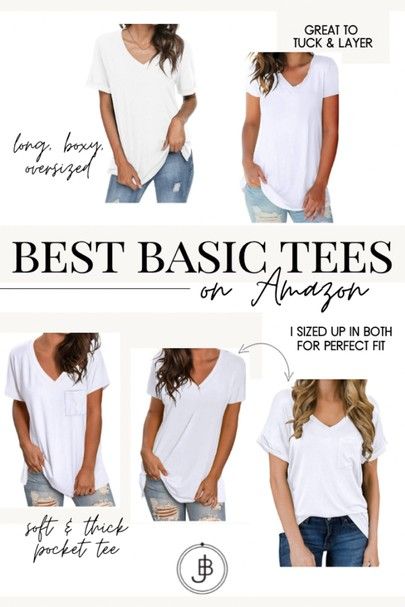 Best Basic Tees For Women, Simple Boxy Fit T-shirt For Everyday, Basic Boxy Cropped T-shirt For Spring, Versatile Oversized T-shirt For Everyday, White Boxy T-shirt For Summer, Cheap Boxy Fit T-shirt For Spring, White Tees Outfit, Womens Summer Shorts, Big Belly