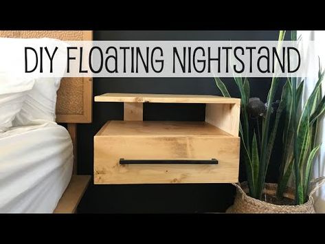 Diy Floating Nightstand, Nightstands Diy, Floating Nightstand Diy, Floating Shelf Plans, Diy Bedside Table, Floating Side Table, Modern Floating Nightstand, Nightstand Ideas, Floating Nightstands