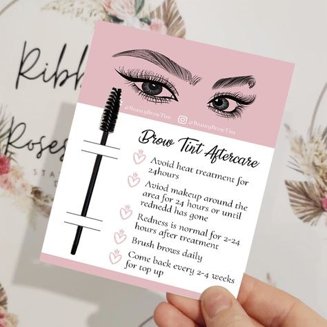 Custom Brow Tint Aftercare Cards and Eyebrow Tint Salon Aftercare Cards10X14cm Eyelash Instructions   Beautician Aftercare Cards - AliExpress 21 Brow Aftercare Card, Eyebrow Business Cards, Brow Tint Aftercare, Brow Aftercare, Esthetician Room Supplies, Aftercare Cards, Eyebrow Tint, Eyelash Tinting, Brow Tint