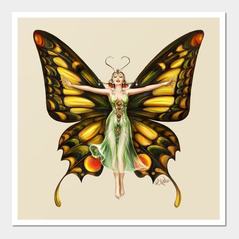 Fly Drawing, Three's Company, Vintage Fairies, Insect Art, Fairy Art, Butterfly Art, Vintage Graphics, Cute Tattoos, Vintage Illustration