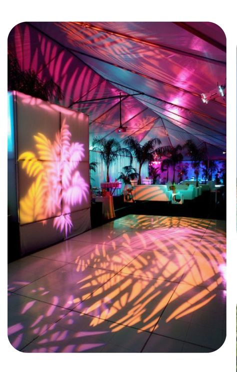 Miami Nights Prom Theme, Paradise Homecoming Theme, Tropical Disco Theme, Tropical Paradise Prom Theme, Island Getaway Prom Theme, Tropical Homecoming Theme, Miami Theme Birthday Party, Tropical Disco Aesthetic, Miami Vibes Party