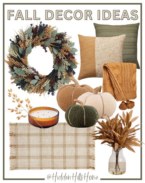 Neutral Fall Decor With Pops Of Orange, Muted Pumpkin Decor, Green Fall Decor Living Room, Fall Decor Ideas For The Office, Fall 2024 Home Decor Trends, Green Fall Decor, Paint 2023, Minimal Fall Decor, Fall Apartment