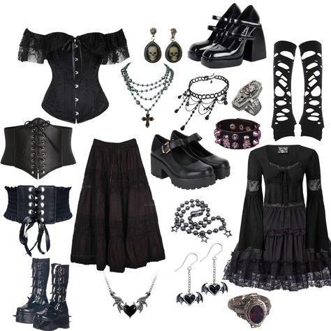 Gothic goth outfit black goth i hate clean “goth” Goth Fashion Outfits, Traditional Goth Outfits, Perky Goth Outfits, Romantic Goth Outfits Casual, Girly Goth Outfits, Aesthetic Goth Outfit, Goth Outfits Casual, Goth Summer Outfits