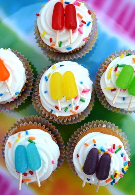 Summer Cupcakes, Popsicle Party, Cupcake Wars, Creative Cupcakes, Dessert Bar, Summer Treats, Sweets Treats, Cupcake Cookies, Cupcake Recipes