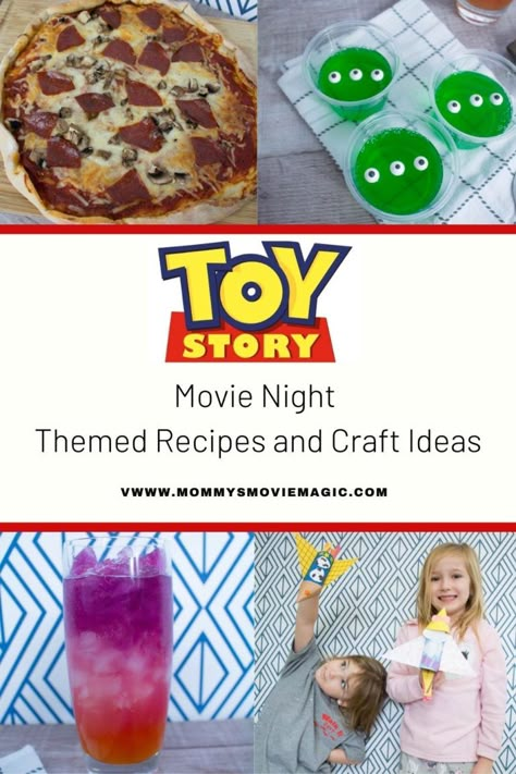 Toy Story Meal Ideas, Toy Story Menu Ideas, Toy Story Themed Movie Night, Toy Story Recipes, Toy Story Movie Night Ideas, Toy Story Themed Dinner, Kids Themed Movie Night, Toy Story Dinner And A Movie, Toy Story Movie Night Food