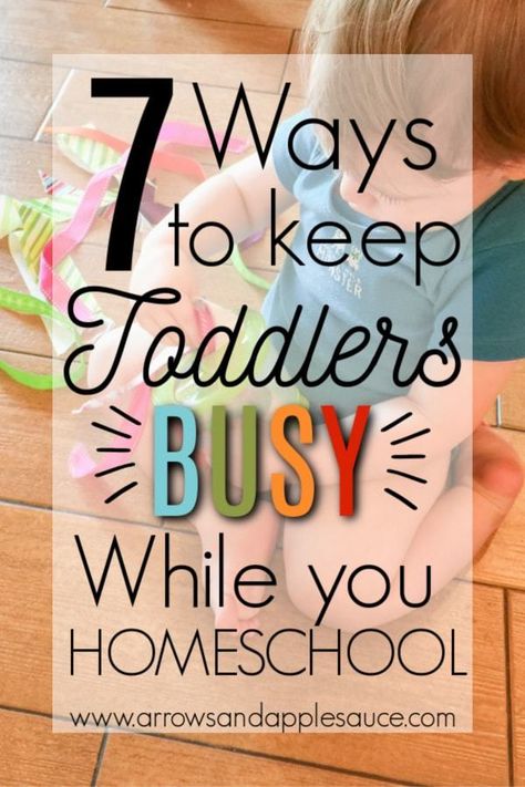 7 Ways to Keep Toddlers Busy While Homeschooling // Arrows And Apple Sauce -- #toddleractivities #totschool #preschoolathome Keep Toddlers Busy, Homeschool Middle School, Homeschool Hacks, Homeschool Preschool Curriculum, Toddler Homeschool, Homeschool Elementary, How To Start Homeschooling, Homeschool Schedule, Homeschool Help