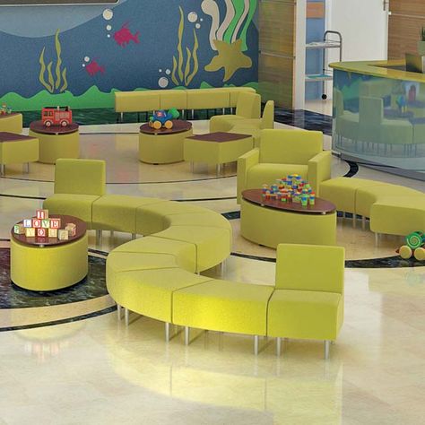 Office Reception Seating, Soft Seating Area, Lobby Furniture, Daycare Design, Classroom Seating, Modular Lounge, Seating Furniture, Hospital Interior, School Interior