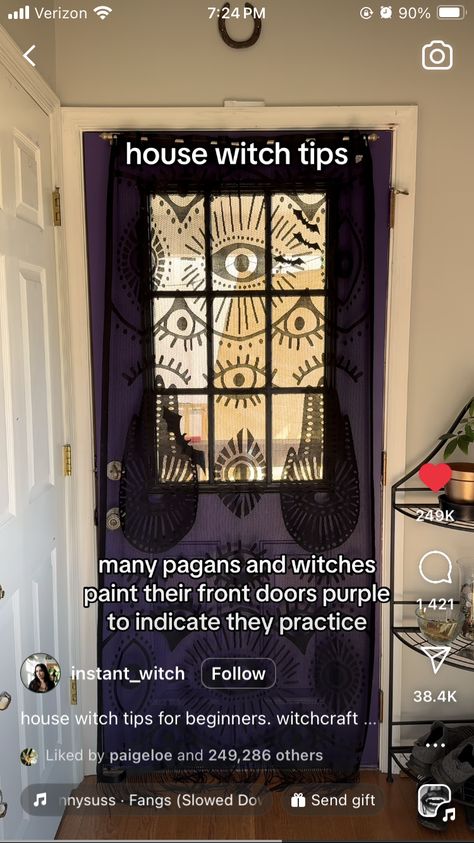 Witchy Front Door, Witchy Window, Witch Door, Witch Painting, Purple Door, Witchy Things, Send Gift, New Room, Ideal Home