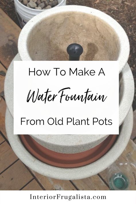 Diy Plant Pot Water Fountain, Diy Bird Fountain Water Features, Diy Urn Fountain, Solar Outdoor Fountains, Outdoor Patio Water Feature Ideas, Diy Pot Water Fountain, Large Pot Water Feature, Diy Plant Pot Water Feature, Easy Diy Outdoor Water Feature