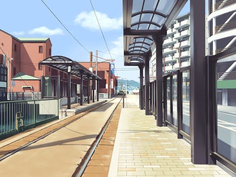 Station Anime, Episode Interactive Backgrounds, Anime Places, Episode Backgrounds, Scene Background, Anime City, Scenery Background, Landscape Scenery, Animation Background