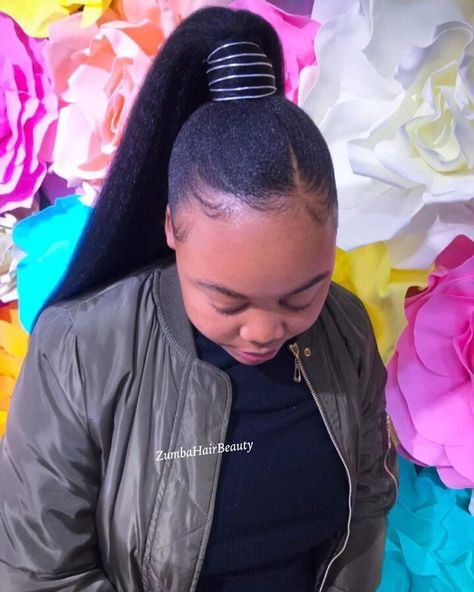 Gel Hairstyles With Extensions, Packing Gel Hairstyle In Nigeria, Latest Packing Gel Hairstyle, Packing Gel Hairstyle, Packing Gel, Straight Ponytail Hairstyles, Natural Hair Updo Wedding, Gel Hairstyles, Human Hair Ponytail Extensions