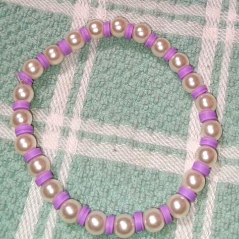 Handmade By Lauriyana Preppy Bracelets, Healing Gemstone Bracelets, Kandi Bracelets, Pearl Shop, Jasper Bracelet, Beads Bracelet Design, Purple Pearl, Glass Bracelet, Hand Crafted Jewelry