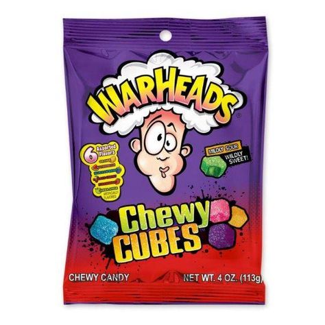 Warheads Extreme Sour Candy - Chewy Cubes 3.25 oz bag Paper Squishes, Sour Sweets, Cool Candy, Squishy Ideas, Paper Squishy, American Snacks, Dum Dums, Candy Kit, Popular Candy