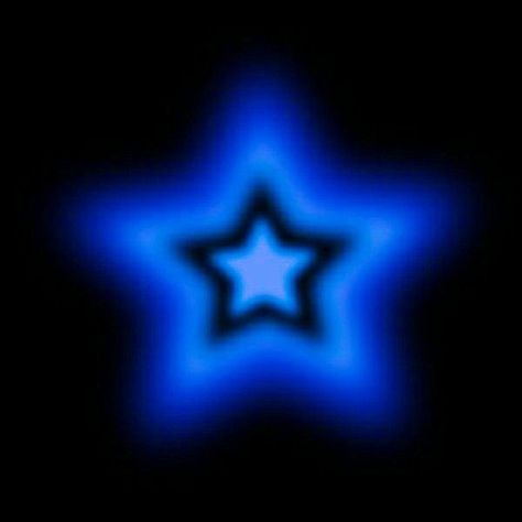 Blue Star, Blue And Black, In The Dark, Black Background, Blue, Black