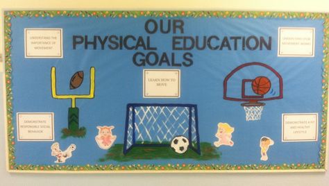 Physical Education Bulletin Boards, Pe Bulletin Boards, Health Bulletin Boards, High School Bulletin Boards, Elementary Physical Education, Elementary Pe, Pe Activities, Pe Ideas, Health And Physical Education