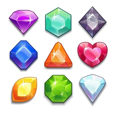 Gem Shapes, Crystals Art, Game Gem, Jewel Drawing, Diamond Icon, Pavilion Architecture, Gem Diamonds, Casual Game, Crystal Art