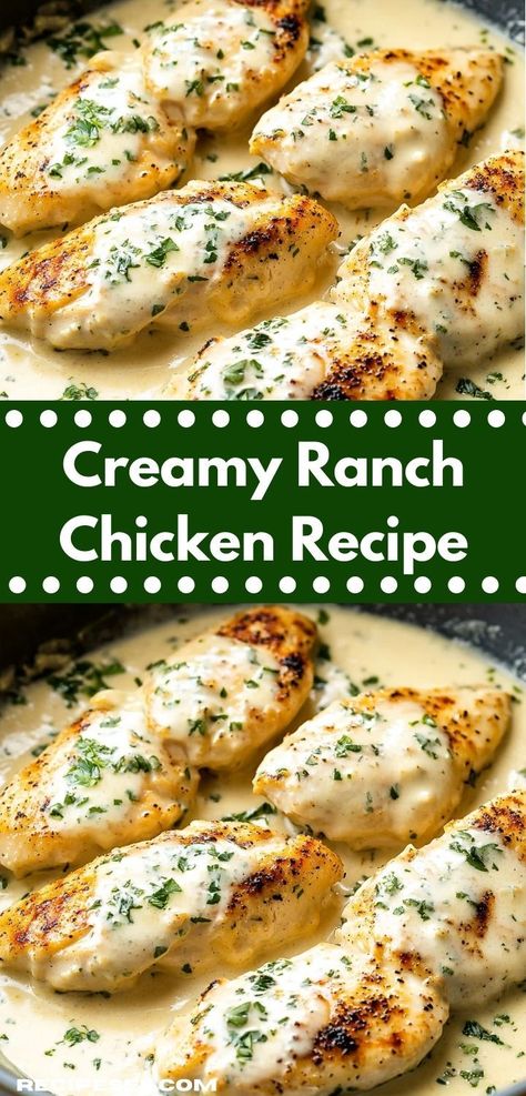 Need a simple recipe for a delightful dinner? Discover this Creamy Ranch Chicken Recipe, perfect for busy nights. With its creamy texture and zesty ranch flavor, it’s sure to please even the pickiest eaters. Creamy Ranch Chicken Recipe, Ranch Chicken Recipe, Creamy Ranch Chicken, Ranch Sauce, Ranch Chicken Recipes, Creamy Ranch, Chicken Breast Seasoning, Savory Chicken, Ranch Chicken