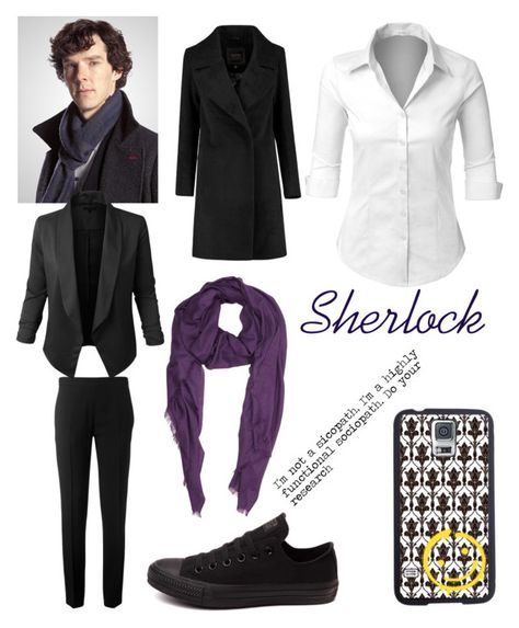 "Sherlock Holmes inspired outfit" by supernatural-fangirl ❤ liked on Polyvore featuring LE3NO, ChloÃ©, Barneys New York and Converse Sherlock Holmes Inspired Outfits, Sherlock Inspired Outfits, Sherlock Cosplay, Fandom Outfits, Inspired Outfits, Barneys New York, Photo Reference, Sherlock Holmes, Halloween Costume