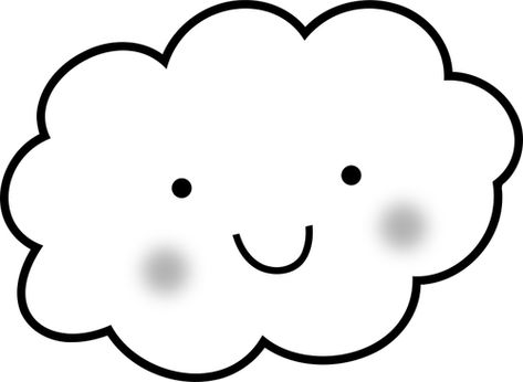 Cloud Clipart Black And White, Clouds Outline, Cloud Black And White, Cloud Clipart, Cloud Outline, Outline Pictures, Cute Cloud, Cloud Vector, Happy Photos