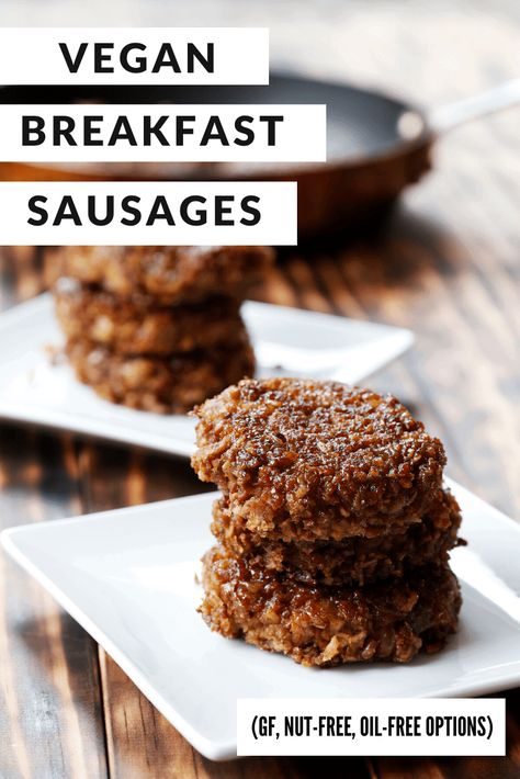 Chef Ani | Vegan Breakfast Sausage Patties (GF, nut-free, oil-free options) Vegan Breakfast Sausage Patties, Vegan Sausage Patties, Vegetarian Breakfast Sausage Recipe, Walnut Sausage Patties, Vegan Breakfast Sausage Recipe, Vegan Breakfast Sausage, Vegan Sausage Recipe, Tvp Recipes, Breakfast Sausage Patties